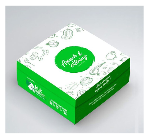 Contoh hasil cetak Catering Box (Bahan Ivory)